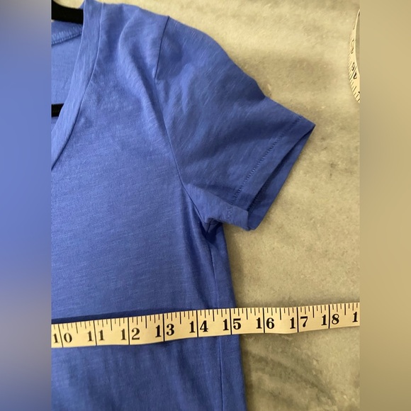 NWOT J. Crew Size XS Blue Slub Tee Shirt V Neck Short Sleeve Lightweight - Picture 10 of 12